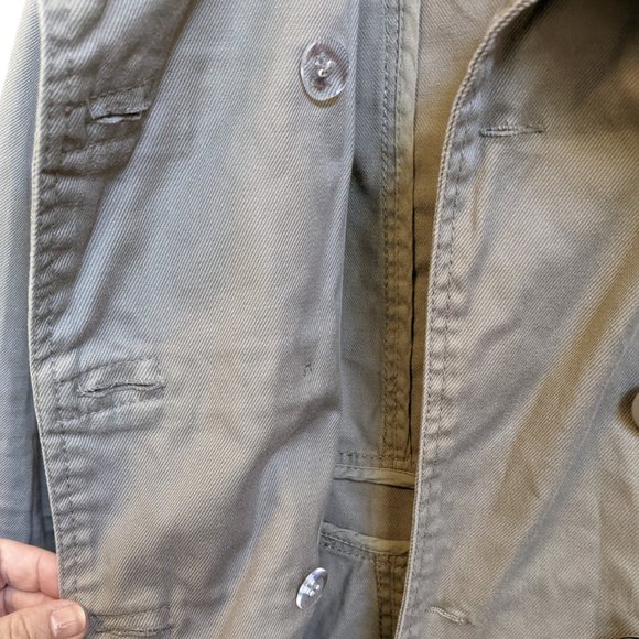 H&M Double Breasted Tan Khaki Field Jacket Utility Jacket Size Small - Picture 7 of 12